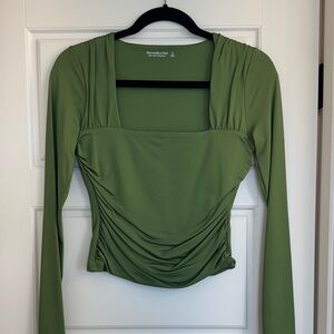 Abercrombie & Fitch Olive Long Sleeve Blouse